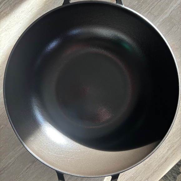 Staub Enameled Cast Iron Perfect Pan Wok, 12" Matte Black - Picture 3 of 5